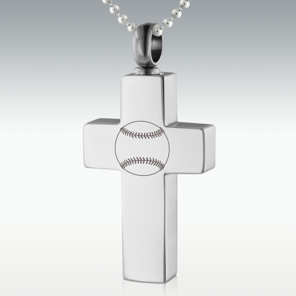 Baseball Cross in Stainless Steel, Man's Cross Necklace, Waterproof, Rolo -  Etsy