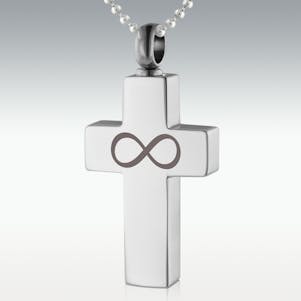 Infinity Cross Stainless Steel Cremation Jewelry