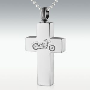 Motorcycle Cross Stainless Steel Cremation Jewelry