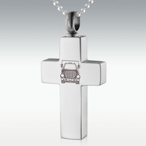 Semi Truck Cross Stainless Steel Cremation Jewelry