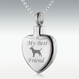 Dog My Best Friend Heart Stainless Steel Cremation Jewelry