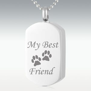 Paws My Best Friend Dog Tag Stainless Steel Cremation Jewelry