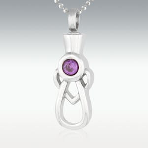 Jeweled Teardrop Heart Stainless Steel Cremation Jewelry