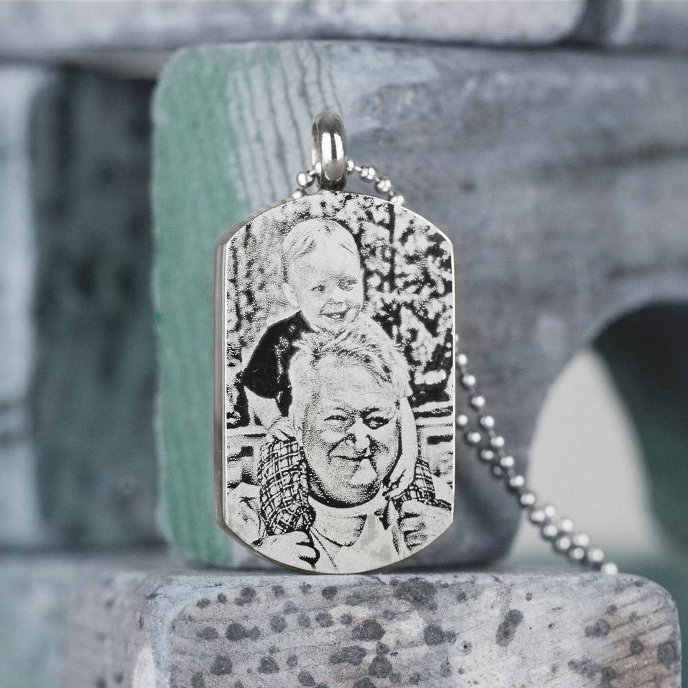 Photo Dog Tag Stainless Steel Cremation Jewelry - Perfect Memorials