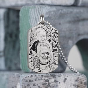 Photo Dog Tag Stainless Steel Cremation Jewelry - Engravable