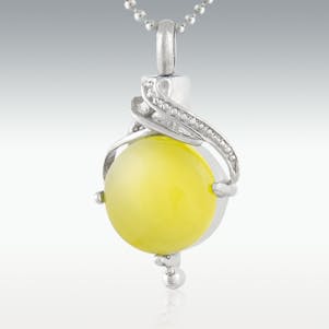 Lemon Drop Sfera Stainless Cremation Jewelry - Engravable