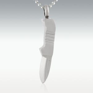 Silver Pocket Knife Stainless Steel Cremation Jewelry
