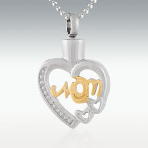 Mom's Love Stainless Steel Cremation Pendant