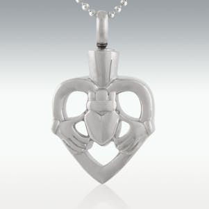 Claddagh Heart Stainless Steel Cremation Jewelry