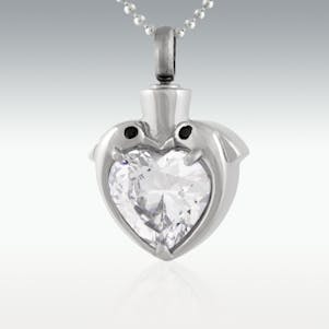 Dolphin's Embrace Stainless Steel Cremation Jewelry