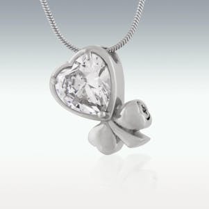 Clover Leaf Heart Stainless Steel Cremation Jewelry