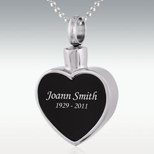 Inlay Heart Stainless Steel Cremation Jewelry