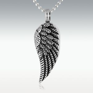 Wing of an Angel Stainless Steel Cremation Jewelry - Engravable