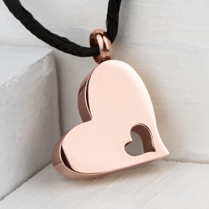 A Piece of My Heart Rose Gold Cremation Jewelry - Engravable