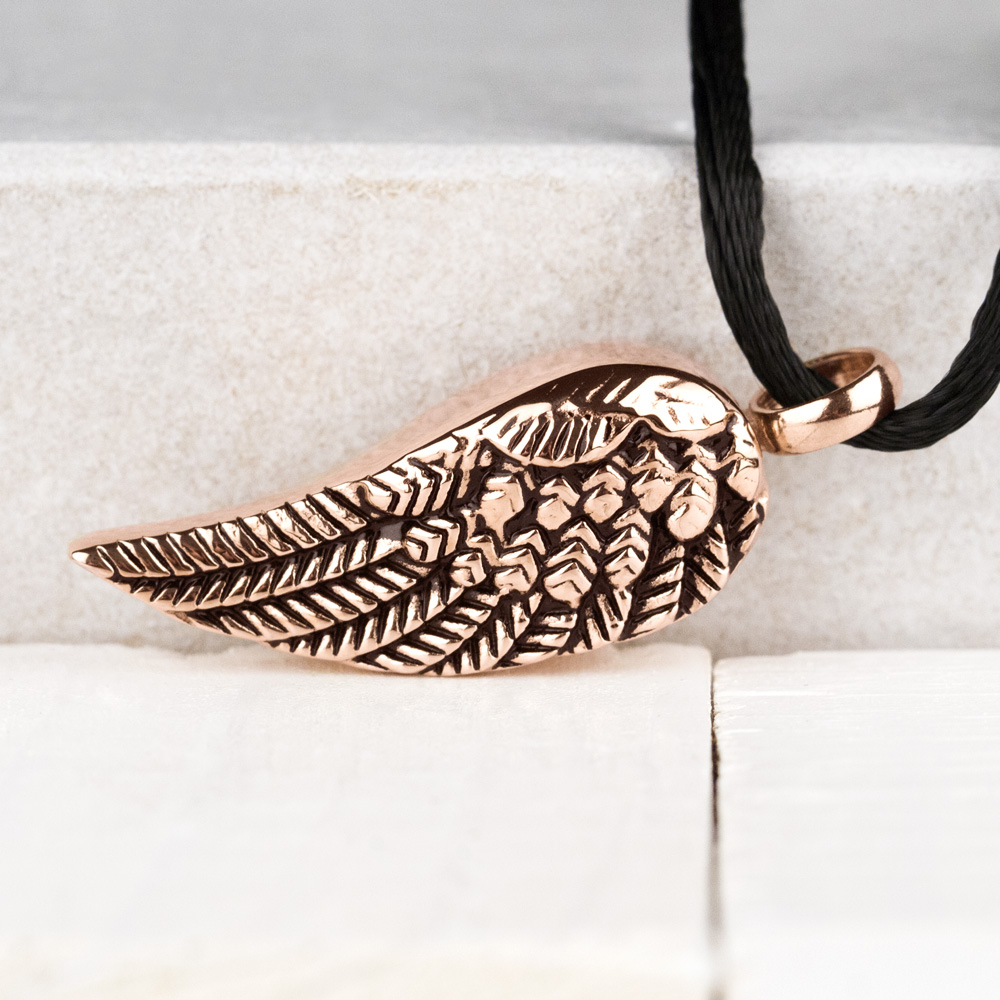 Rose gold clearance angel wing pendant