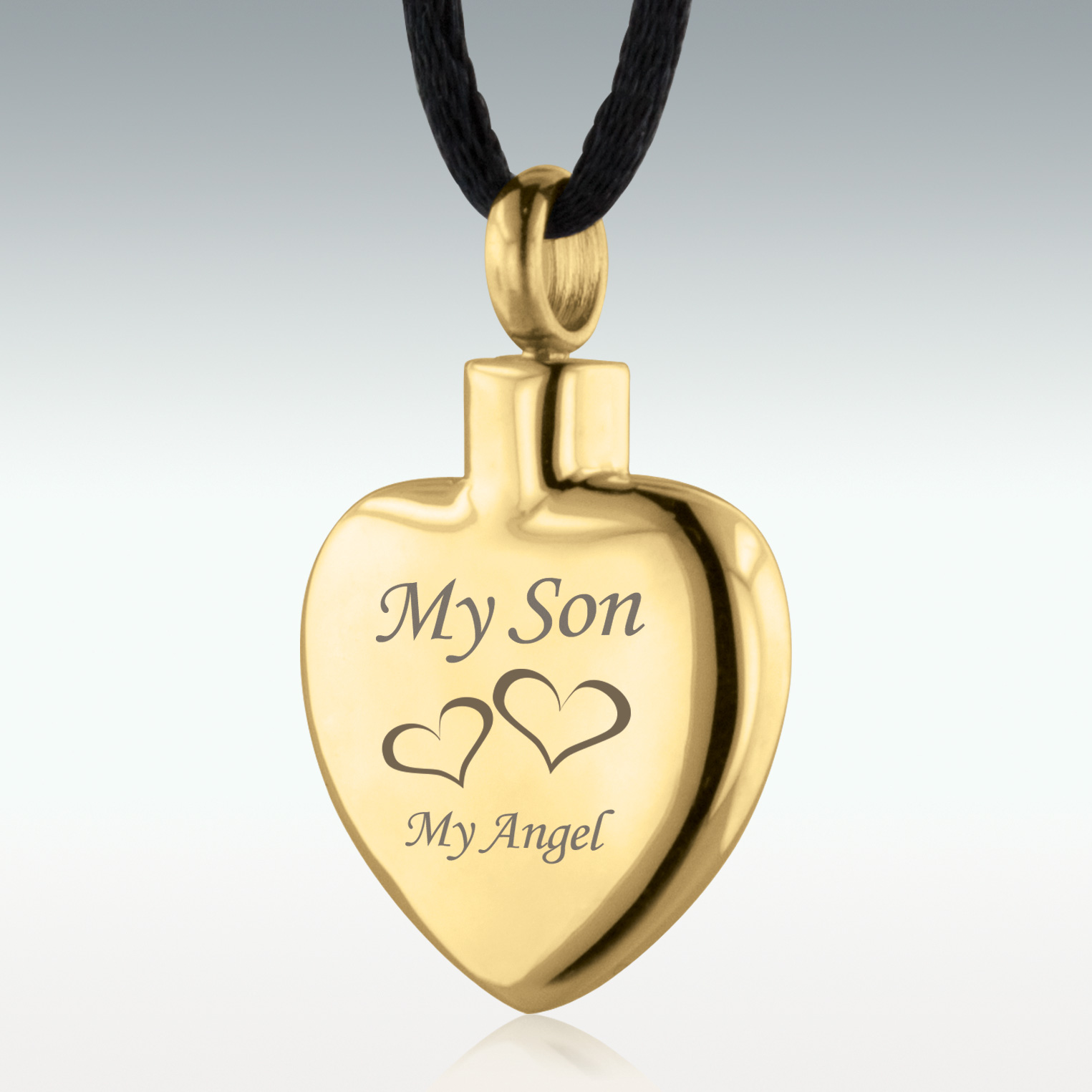 My Son My Angel Gold Heart Stainless Steel Cremation Jewelry