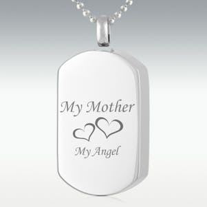 My Mother, My Angel Dog Tag Stainless Steel Cremation Jewelry