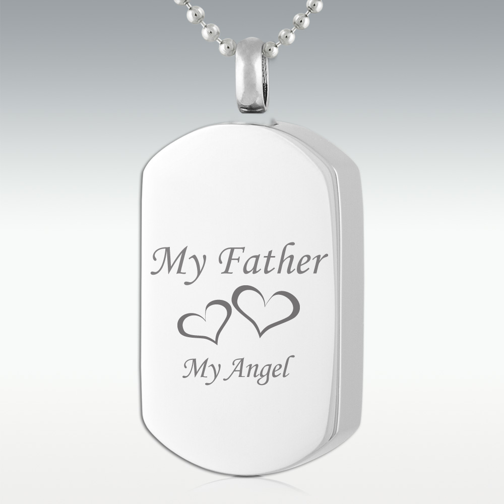 Dad Heart Stainless Cremation Jewelry Pendant Necklace