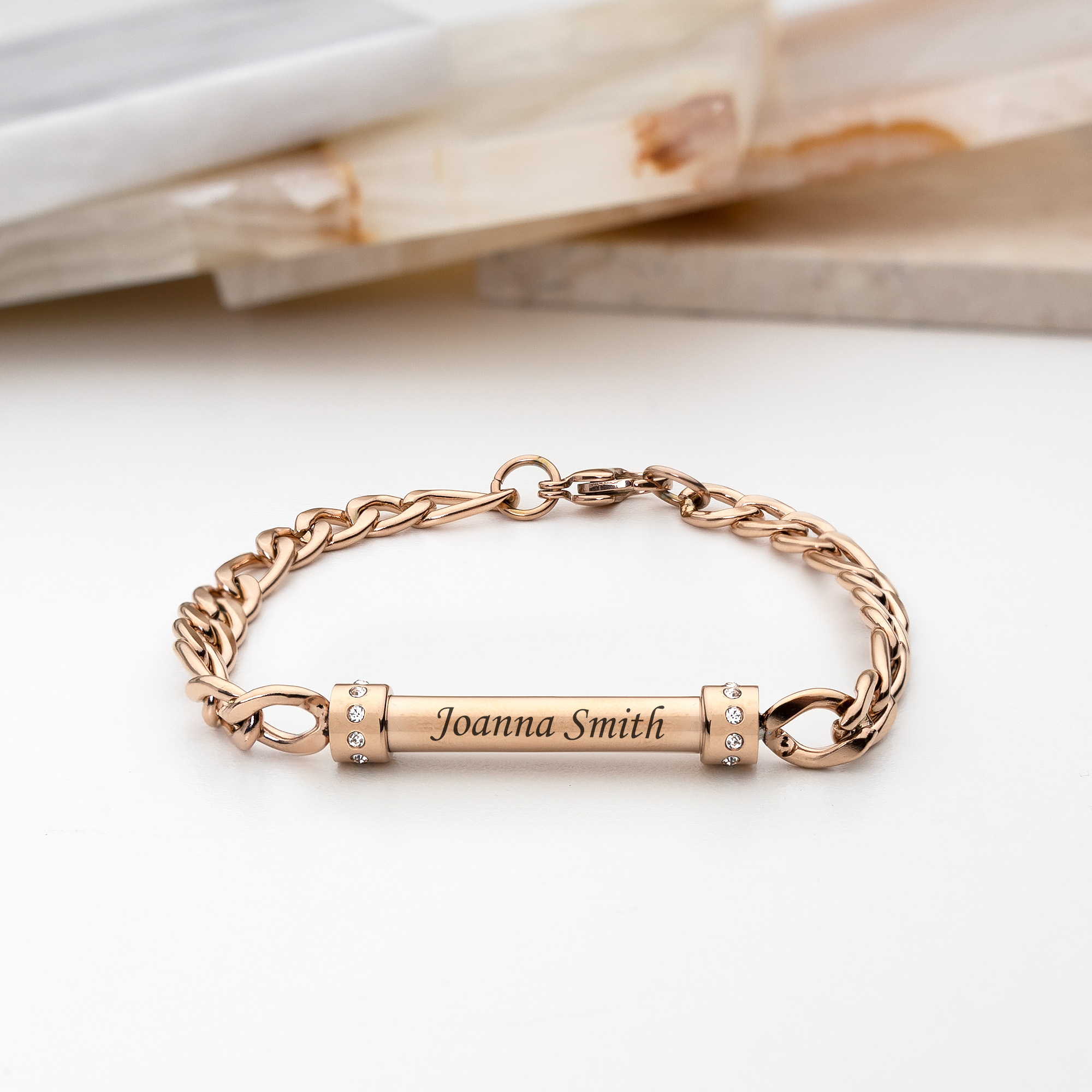 rose gold cremation bracelet