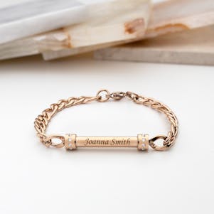 Rose Gold Cylinder Cremation Bracelet - Engravable