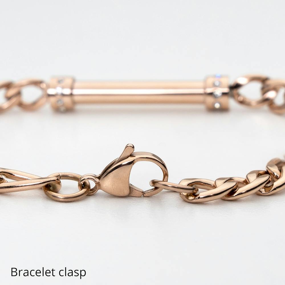 Rose Gold Cylinder Cremation Bracelet - Engravable
