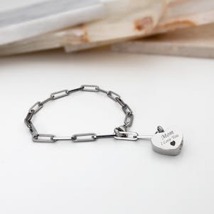 Heart String Stainless Steel Cremation Bracelet - Engravable