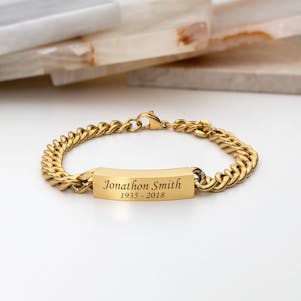 Strong Hold Chain Gold Cremation Bracelet - Engravable