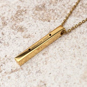 Gold Vertical Bar Cremation Jewelry - Engravable