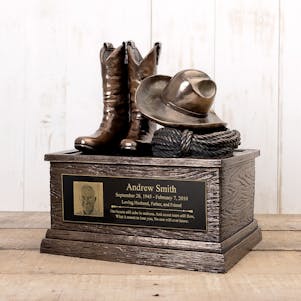 Large Cowboy Boots Cremation Urn - Engravable