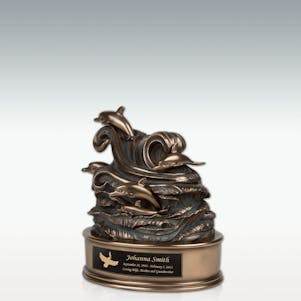 Small Tranquil Dolphins Cremation Urn - Engravable