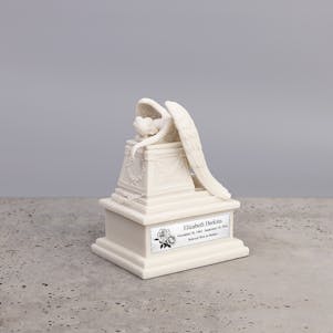 White Weeping Angel Cremation Urn - Engravable - Small