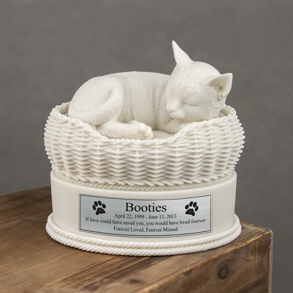 White 2025 cat urn