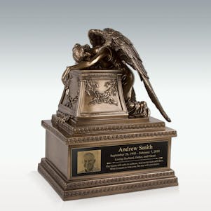 Bronze Finish Weeping Angel Cremation Urn - Engravable - Medium