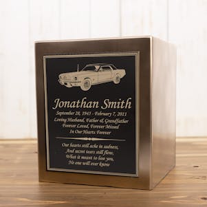 1964 Coupe Car Seamless Bronze Cube Resin Cremation Urn