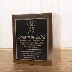 Angel Seamless Bronze Cube Resin Cremation Urn - Engravable