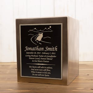 Riders Last Ride Seamless Bronze Cube Resin Cremation Urn