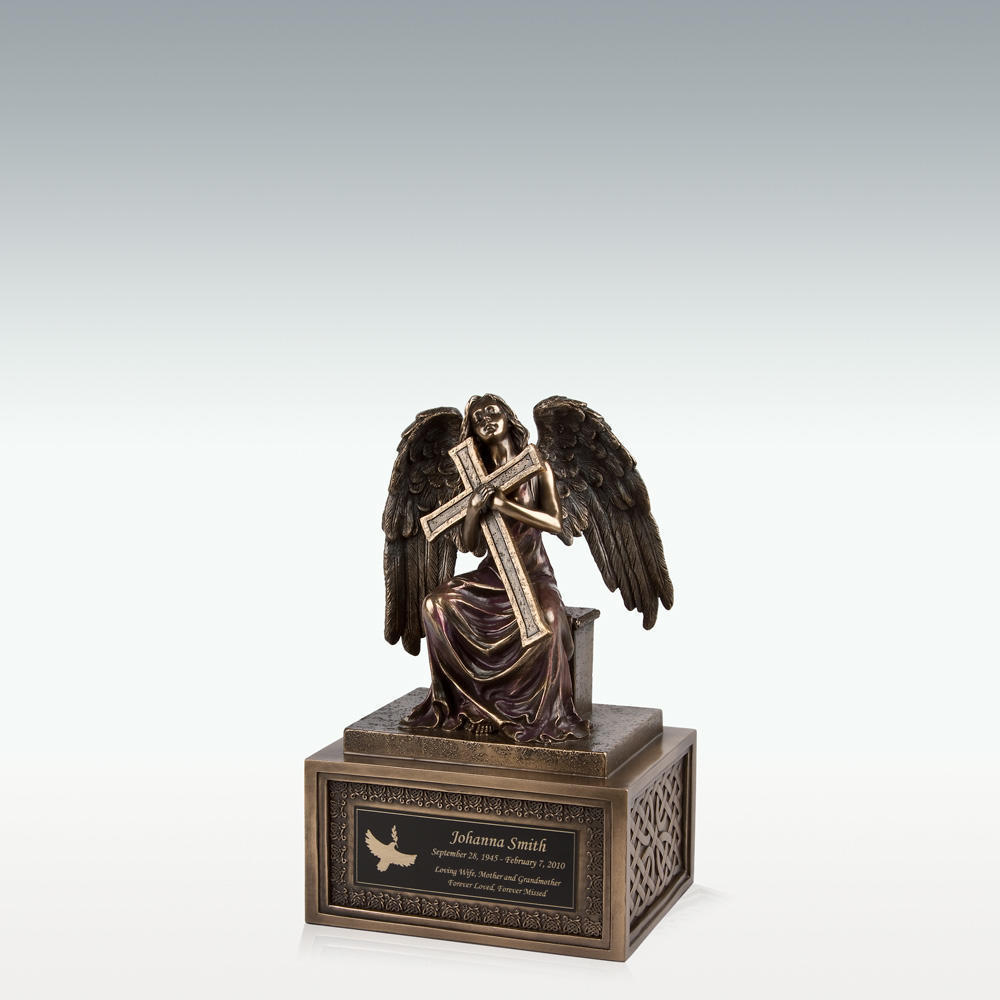 Selling Perfect Memorials Custom Engraved Bronze Angel and Child Cremation Urn