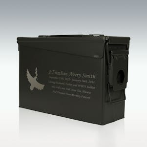 Peace Dove .30 Cal Ammo Can Engravable Cremation Urn