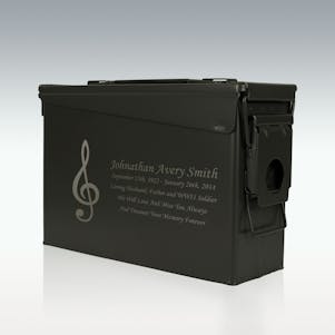 Treble Clef .30 Cal Ammo Can Engravable Cremation Urn