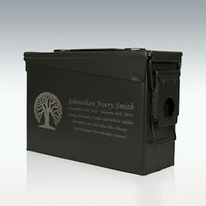 Tree of Life .30 Cal Ammo Can Engravable Cremation Urn
