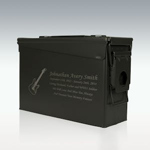 Electric Guitar .30 Cal Ammo Can Engravable Cremation Urn