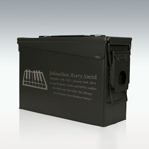 Piano Keys .30 Cal Ammo Can Engravable Cremation Urn