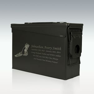 Soaring Eagle .30 Cal Ammo Can Engravable Cremation Urn
