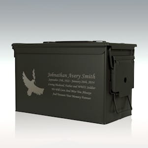 Peace Dove .50 Cal Ammo Can Engravable Cremation Urn