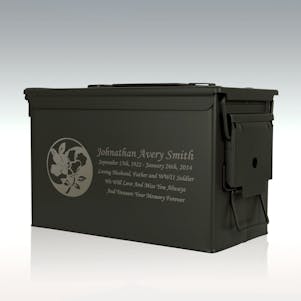 Floral Yin-Yang .50 Cal Ammo Can Engravable Cremation Urn