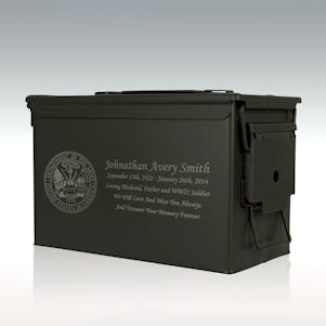 Department of the Army .50 Cal Ammo Can Engravable Cremation Urn