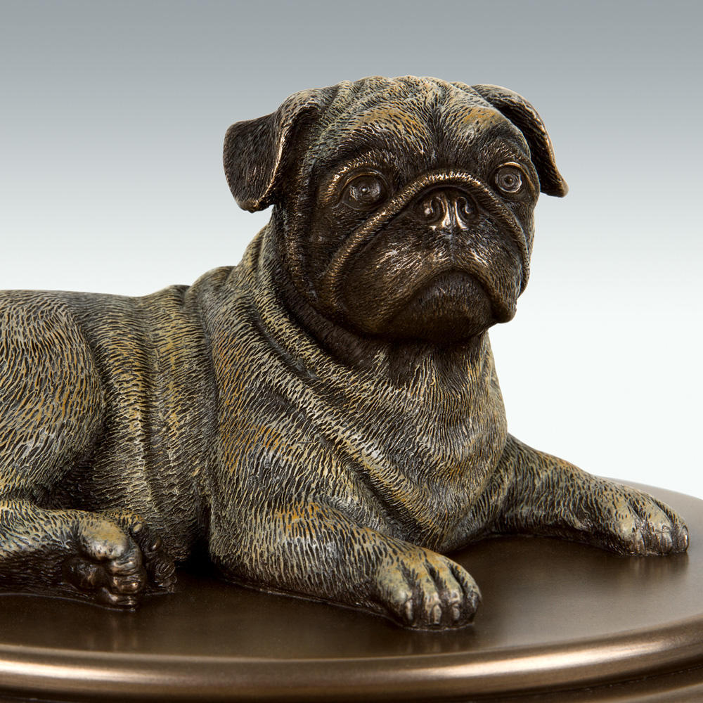 Pug Figurine Cremation Urn - Engravable - Perfect Memorials