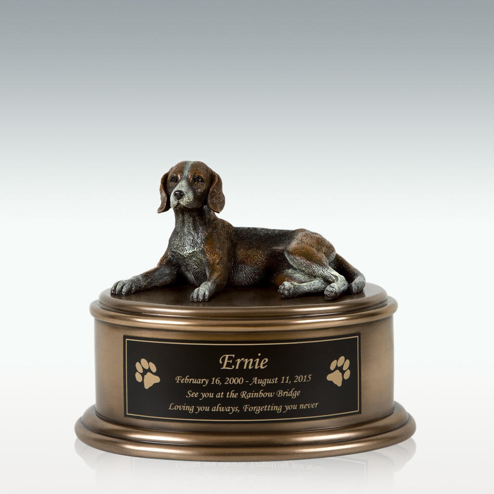 Beagle Figurine Cremation Urn - Engravable