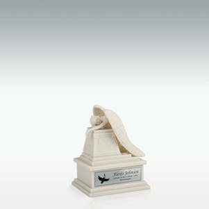 White Weeping Angel Child Cremation Urn - Engravable