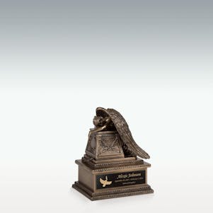 Bronze Finish Weeping Angel Child Cremation Urn - Engravable